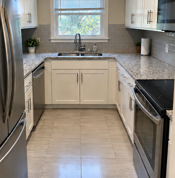 Kitchen left clean and move-in ready after a Capital Cleanout Co. deep clean